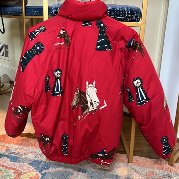 Ralph Lauren Red Equestrian Down Puffer Jacket-Vintage - Picture 2 of 6